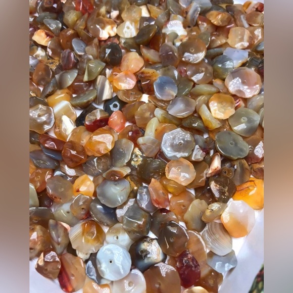 Large Vintage Rough Cut Polished Agate Gemstone Beads DIY Jewelry Making Bundle - Picture 14 of 14